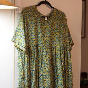 Oversized Floral Ankle Length Dress